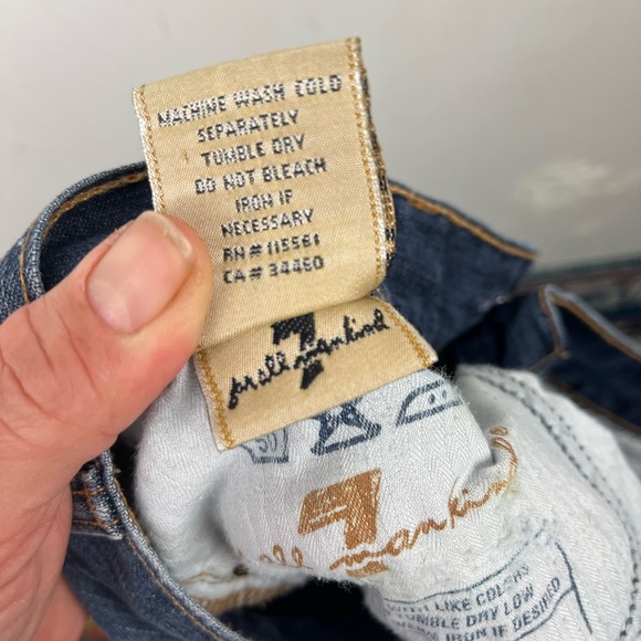 7 For All Mankind Dojo Jeans Flare Leg Dark Blue Size 30 Boho Mid Rise - Picture 11 of 12